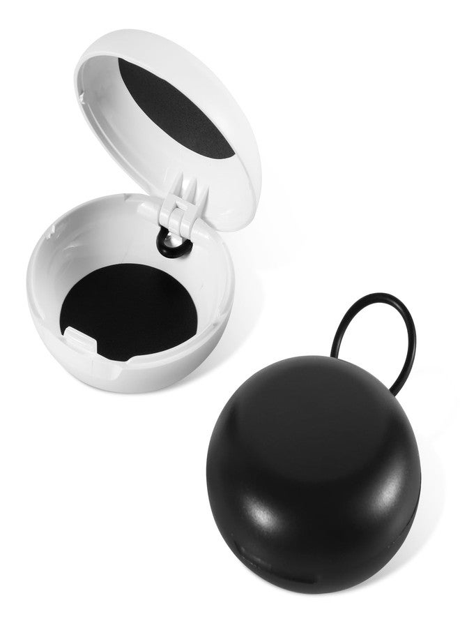 XIHIRCD 2pcs Ear Plug Carrying Cases, Mini Portable Earplug Case Earbud Organizer Holder with Lanyard Ear Bud Small Storage Box for Travel Business Outdoor Activities Trinkets and Pills(White, Black) - Image 1